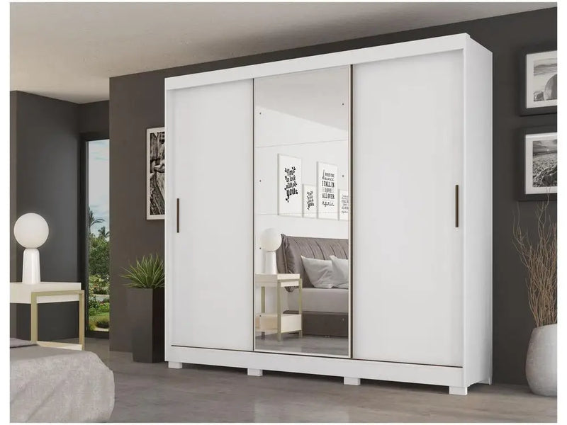 Wardrobe Couple with Mirror 3 Sliding Doors 6 Drawers Demóbile London