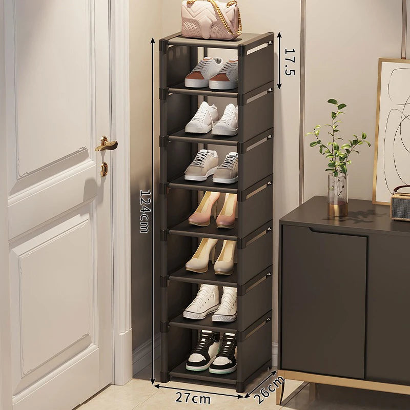 Multiple Layers Shoe Organizer Use At the Door Shoe Rack Organizer Nonwovenfabric Rack Stackable Shelf Adjustable Saving Space