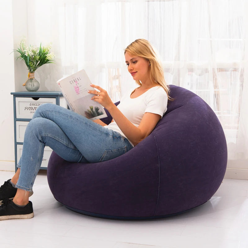 Lazy Inflatable Sofa Chairs thickened  PVC Lounger Seat  Tatami  Bean Bag Sofas For living room Leisure Sofa Furniture Chairs